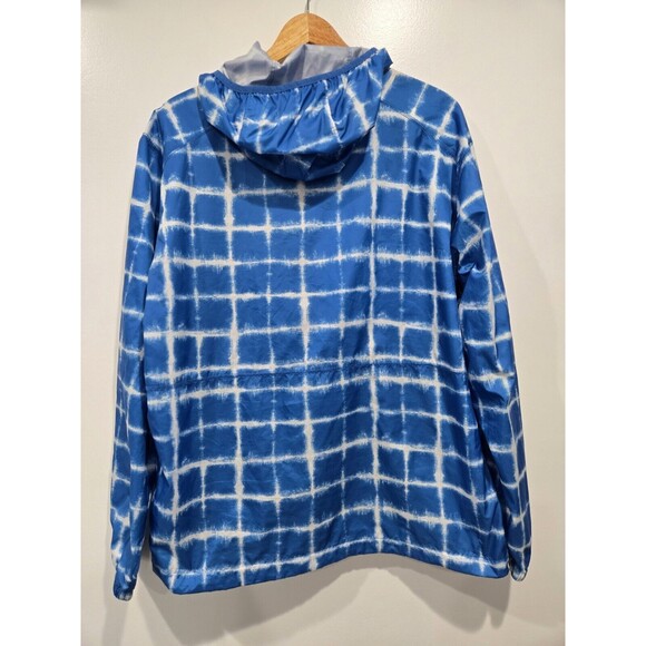 COLUMBIA Flash Forward Windbreaker Jacket sz L Medium Blue White Panel Print - Picture 7 of 8